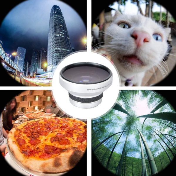 37mm Fisheye Lens Camcorder, 37 mm Fish Eye Lens 0.25X Super Fisheye Additional Lens for 37mm Caliber Camera Lenses - Image 2