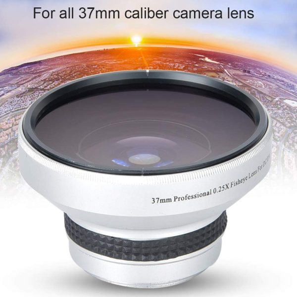 37mm Fisheye Lens Camcorder, 37 mm Fish Eye Lens 0.25X Super Fisheye Additional Lens for 37mm Caliber Camera Lenses - Image 5